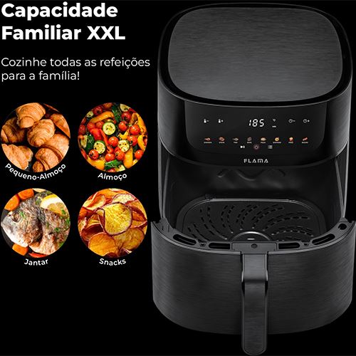 Fritadeira Sem Óleo Airfryer Flama 648FL 8L - Preto - Image 4