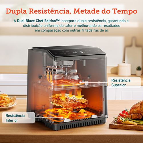 Fritadeira Sem Óleo Cosori Dual Blaze Chef Edition 6.4L - Preto - Outlet - Grade A - Image 2