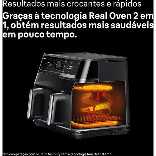 Fritadeira sem Óleo AirFryer Braun  TD5073  TwinCook 5 | 10 L - Preto Mate - Image 4