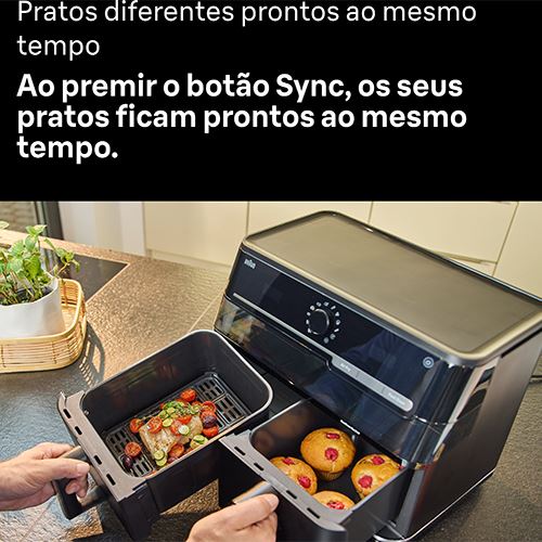 Fritadeira sem Óleo AirFryer Braun  TD5073  TwinCook 5 | 10 L - Preto Mate - Image 7