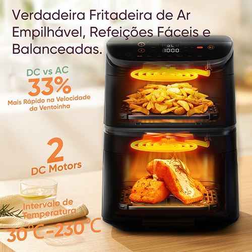 Fritadeira sem Óleo AirFryer Cosori CAF-DC121-AEUR Turbo Tower 10,8 L - Preto - Image 11