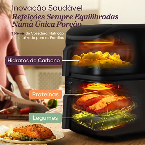 Fritadeira sem Óleo AirFryer Cosori CAF-DC121-AEUR Turbo Tower 10,8 L - Preto - Image 12