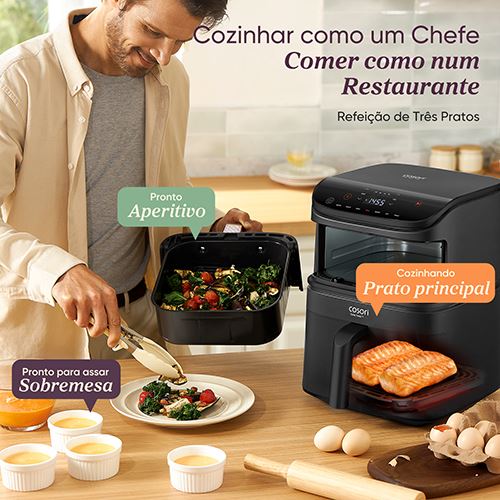 Fritadeira sem Óleo AirFryer Cosori CAF-DC121-AEUR Turbo Tower 10,8 L - Preto - Image 13