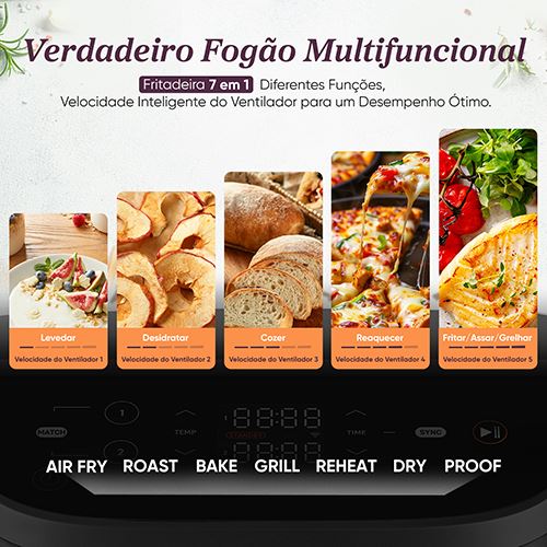 Fritadeira sem Óleo AirFryer Cosori CAF-DC121-AEUR Turbo Tower 10,8 L - Preto - Image 15