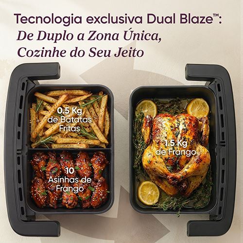 Fritadeira sem Óleo AirFryer Cosori CAF-TF801-CEUR Dual Blaze TwinFry Compact 8,6 L - Preto - Image 6
