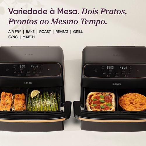 Fritadeira sem Óleo AirFryer Cosori CAF-TF801-CEUR Dual Blaze TwinFry Compact 8,6 L - Preto - Image 9