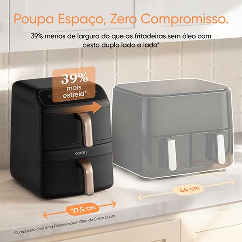 Fritadeira sem Óleo AirFryer Cosori Turbo Tower Compact Chef Edition 8,6 L - Preto - Image 3