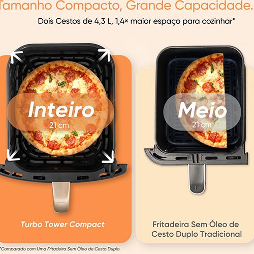 Fritadeira sem Óleo AirFryer Cosori Turbo Tower Compact Chef Edition 8,6 L - Preto - Image 4