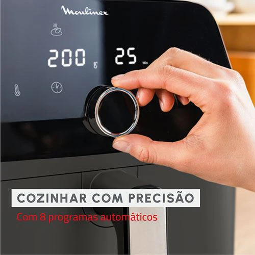 Fritadeira sem Óleo AirFryer Moulinex EZ855HF0 EasyFry Mega 7.5 L - Preto - Image 4