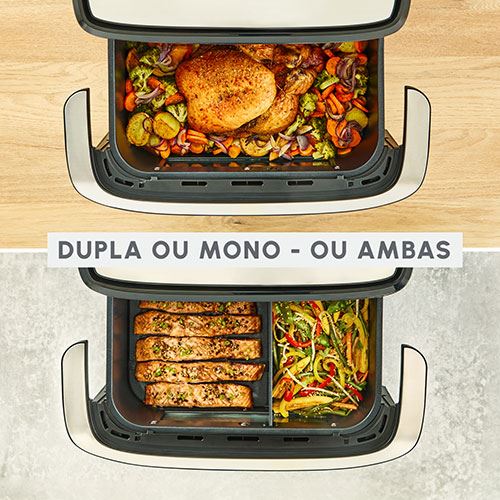 Fritadeira sem Óleo Airfryer Moulinex EZ922DF0 Dual Easy Fry Flex 9L - Aço inoxidável - Image 3
