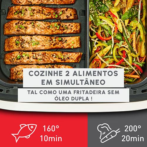 Fritadeira sem Óleo Airfryer Moulinex EZ922DF0 Dual Easy Fry Flex 9L - Aço inoxidável - Image 4