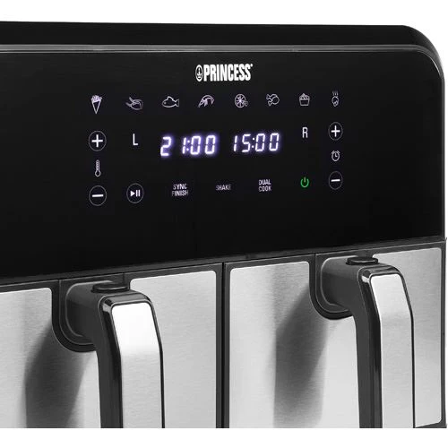 Fritadeira Sem Óleo AirFryer Princess 182074.01 2 x 4 L - Preto | Inox - Image 3