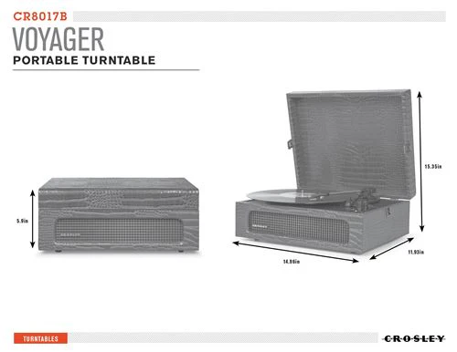 Gira-Discos Crosley Voyager CR8017B-GY4 - Cinzento - Image 6