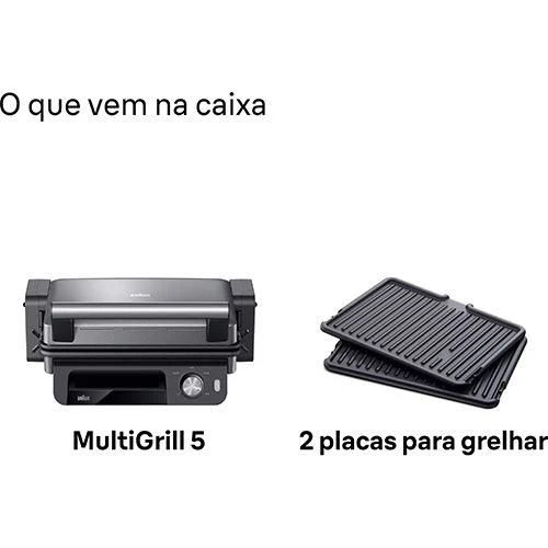 Grelhador Elétrico de Placas Braun CG5033 Multigrill 5 2000W - Preto premium | Aço inox - Image 8