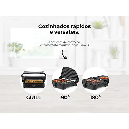 Grelhador Elétrico de Placas Flama 4522FL Heat Pro 2000W - Preto | Inox - Image 3