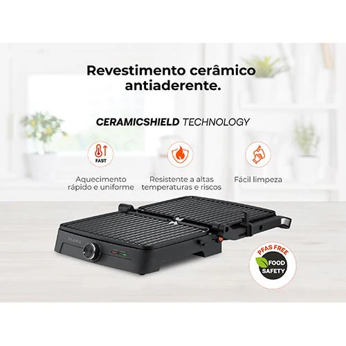 Grelhador Elétrico de Placas Flama 4522FL Heat Pro 2000W - Preto | Inox - Image 4