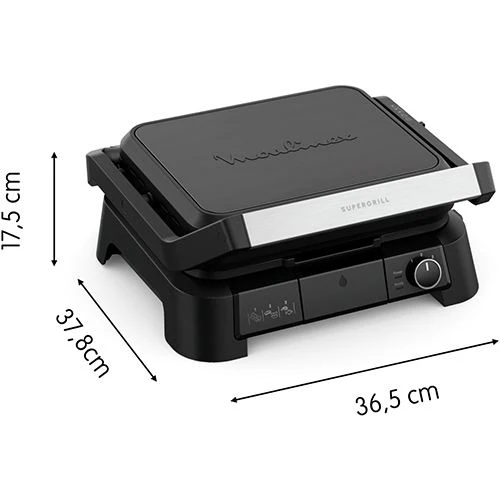 Grelhador Elétrico de Placas Moulinex GI5108F0 Supergrill 3 EM 1 - Preto - Image 7