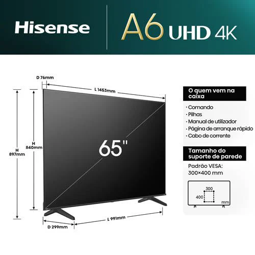 Smart TV Hisense 65" UHD 4K 65A6N - 165 cm - Image 15