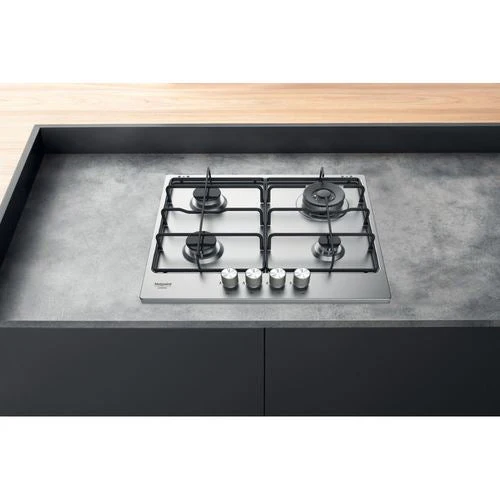 Placa a Gás Hotpoint PPH 60P D/IX | Gás Natural | 58 cm | 4 Zonas | Aço inoxidável - Image 2