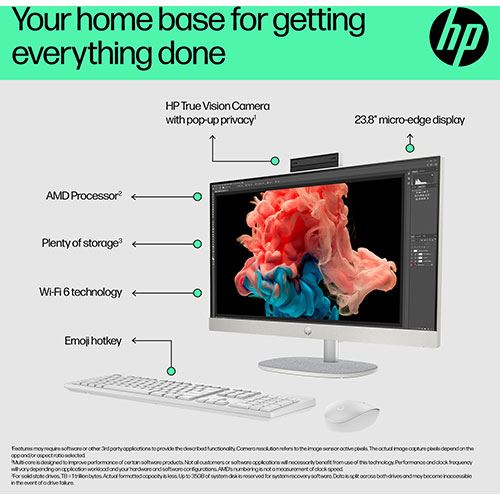 Desktop All in One HP 24-cr0019np | 23.8'' | Ryzen 5 7520U | 16GB | 512GB SSD - Image 4