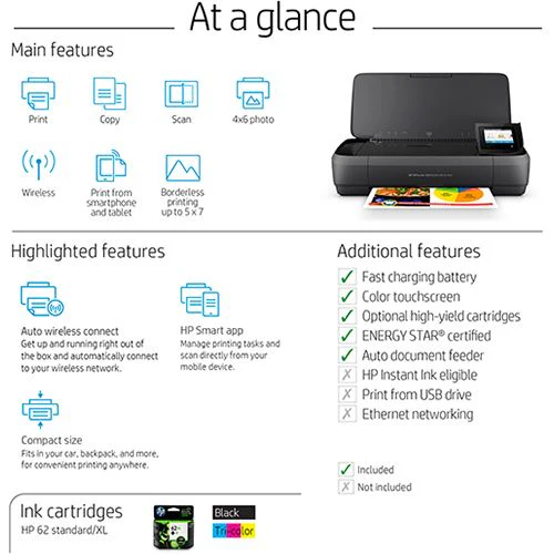 HP OfficeJet 250 Mobile AiO Wi-Fi - Preto - Image 5