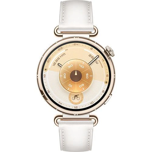 Huawei Watch GT6 - 41mm - Dourado | Bracelete Pele Sintética Branca - Image 2