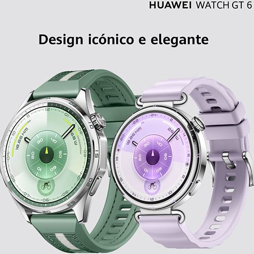 Huawei Watch GT6 - 41mm - Prateado | Bracelete Fluoroelastómero Lílas - Image 3