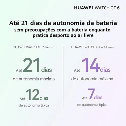 Huawei Watch GT6 - 41mm - Prateado | Bracelete Fluoroelastómero Preto - Image 5