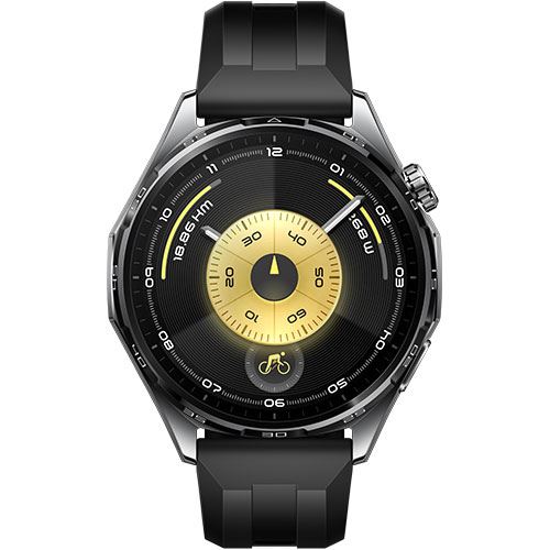 Huawei Watch GT6 - 46mm - Prateado | Bracelete Fluoroelastómero Preto - Image 2