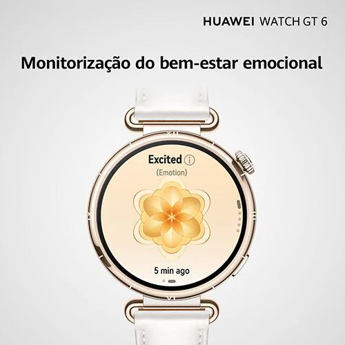 Huawei Watch GT6 - 46mm - Prateado | Bracelete Fluoroelastómero Preto - Image 7