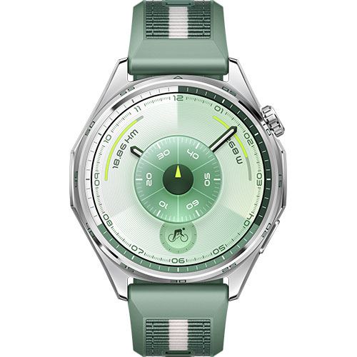 Huawei Watch GT6 - 46mm - Prateado | Bracelete Tecido Composto Verde - Image 2