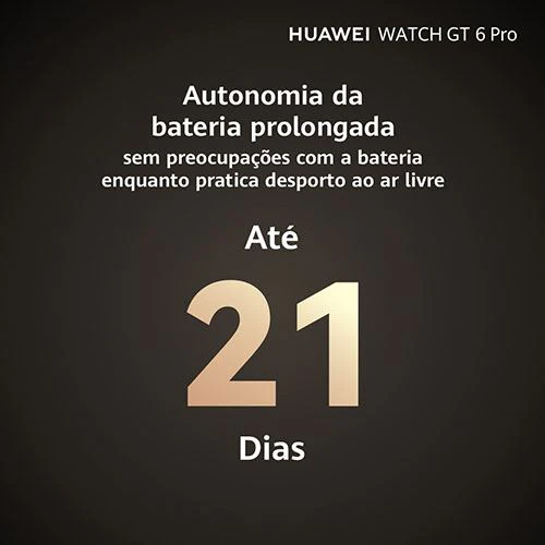 Huawei Watch GT6 Pro - 46mm - Prateado | Bracelete de Tecido Compósito Castanho - Image 4