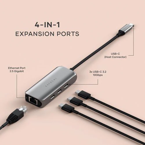 Hub Adaptador 4-em-1 Satechi ST-H3C25EM 2.5 Gigabit Ethernet - Image 6