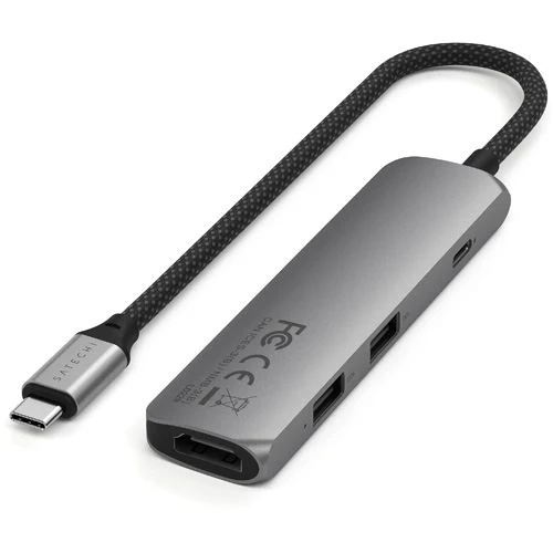 Hub Adaptador 4-em-1 USB-C Slim Multiportas Satechi ST-P4SM - Image 3