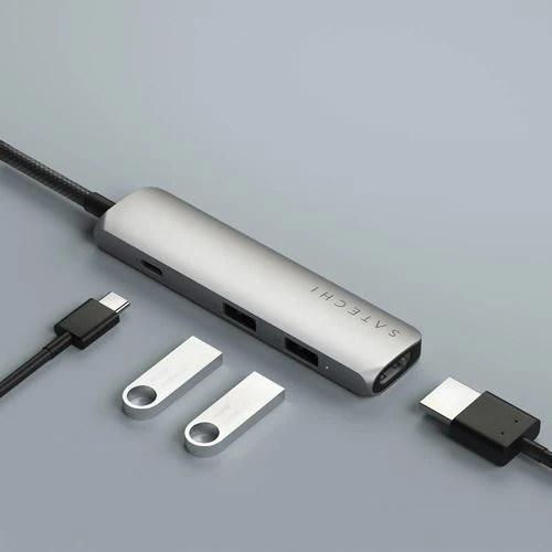 Hub Adaptador 4-em-1 USB-C Slim Multiportas Satechi ST-P4SM - Image 5
