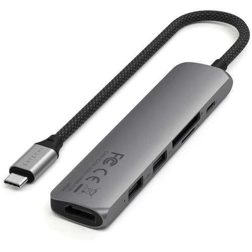 Hub Adaptador 6-em-1 USB-C Slim Multiportas Satechi ST-P6SM - Image 3