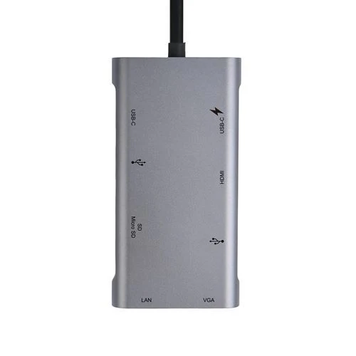 Hub USB-C Accsup 9 em 1 100W - Cinzento Escuro - Image 5