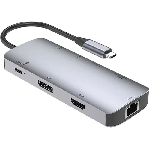 Hub USB-C PD Accsup 9 em 1 100W - Cinzento Escuro - Image 2