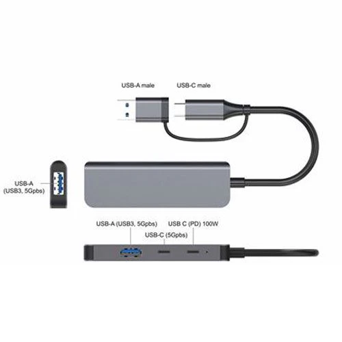 Hub USB/USB-C Accsup 4 em 1 - Image 3
