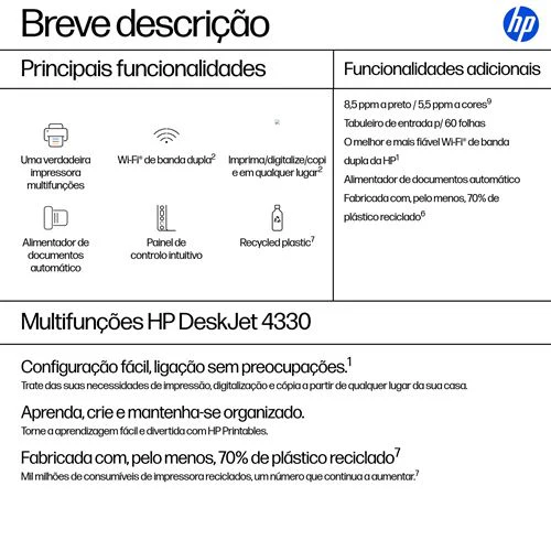 Impressora Multifunções HP DeskJet 4330 - Preto | Elegível para o Instant Ink - Image 12
