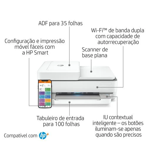 Impressora Multifunções HP Envy 6032e Jato de Tinta Cores WiFi Instant Ink - Image 3