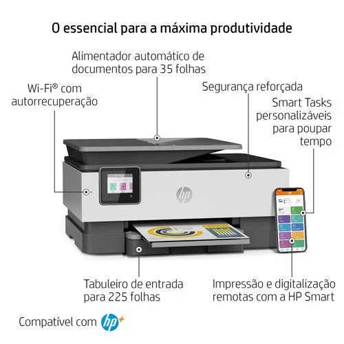 Impressora HP Officejet Pro 8022E  - HP+ | USB - Wi-Fi - Ecrã tátil - Instant Ink - 229W7B - Image 4