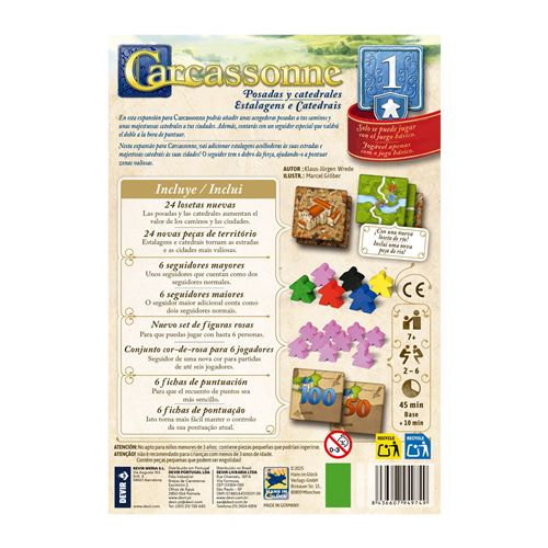 Jogo Carcassonne Expansão 1: Estalagens e Catedrais - Devir - Image 3