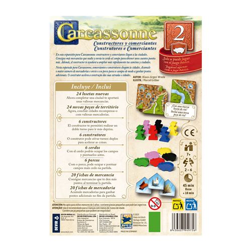 Jogo Carcassonne Expansão 2: Construtores e Comerciantes - Devir - Image 3