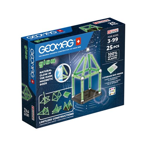 Jogo de Construção Glow 25 Peças - Material Reciclado - STEM - Geomag | Toy Partner