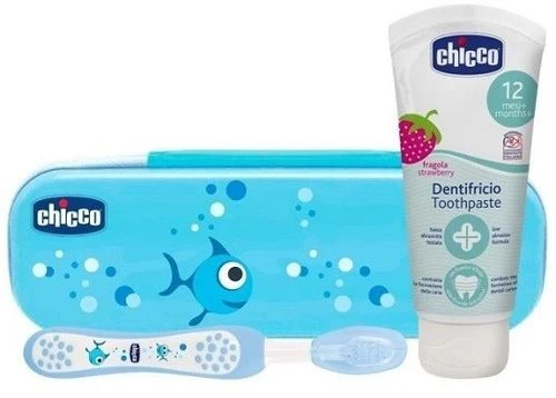 Kit Higiene Oral CHICCO - Sempre Sorridentes - Azul | +12 Meses