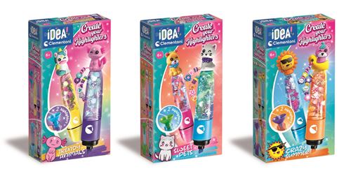 Kit Idea Marcadores Personalizáveis DIY - Create Your Highlighters - Versão 1 - Clementoni - Envio Aleatório