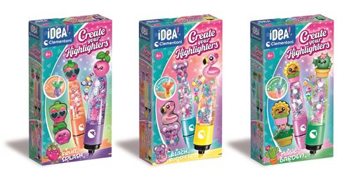Kit Ideia Marcadores Personalizáveis DIY - Create Your Highlighters - Versão 2 - Clementoni - Envio Aleatório
