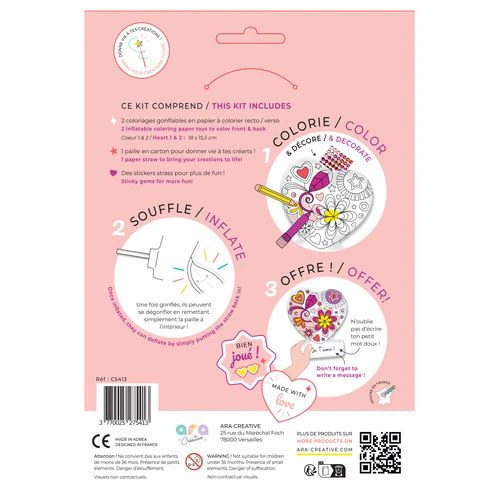 Kit para Colorir Créarts Cœurs - Coração Insuflável - Nature & Découvertes - Image 3
