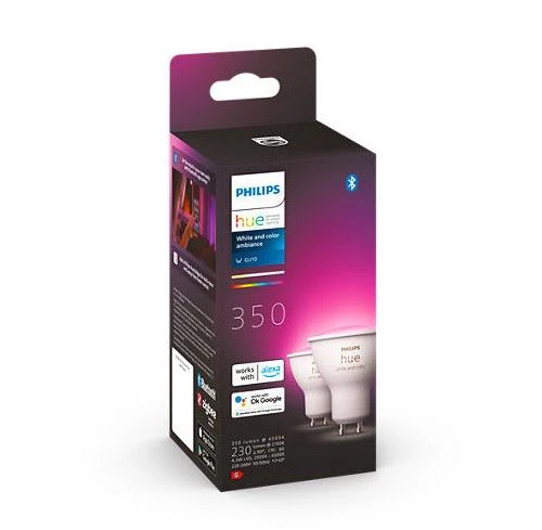Lâmpada Smart Philips Hue WCA LED Wi-Fi 4.3W GU10 Pack 2 Unidades - Image 3